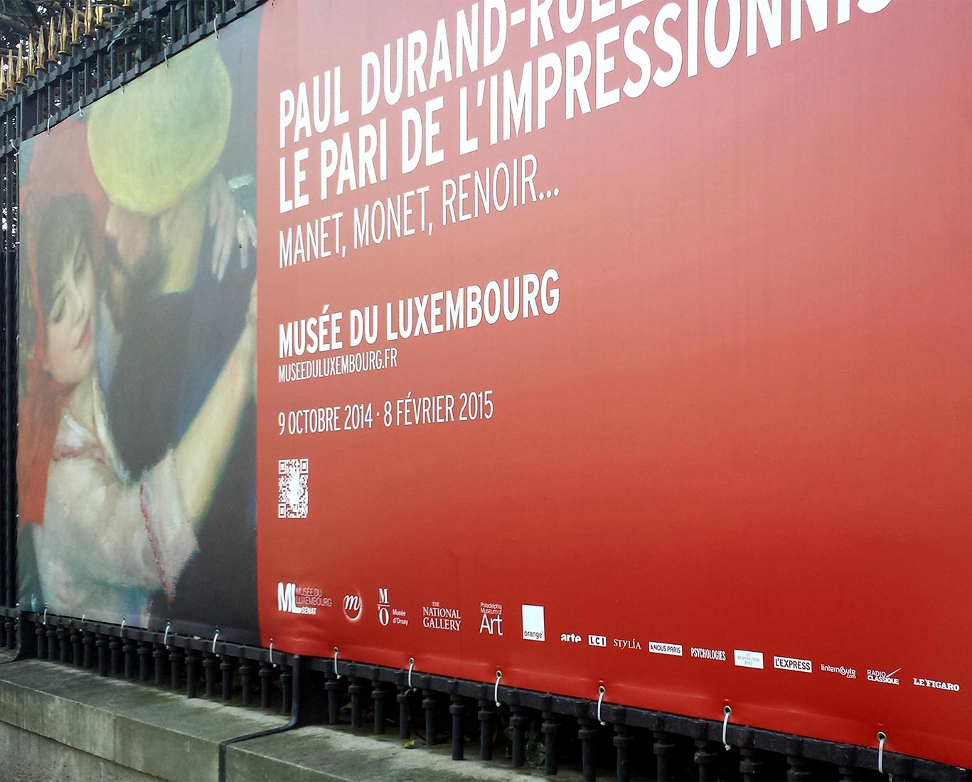 Musée du Luxembourg, exposition de Paul Durand Ruel - bâche signalétique