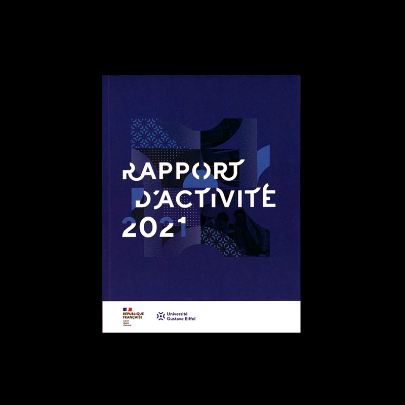 Studio graphique Epok design Paris-Rennes Identité visuelle Université Gustave Eiffel Rapport d'activité 2021