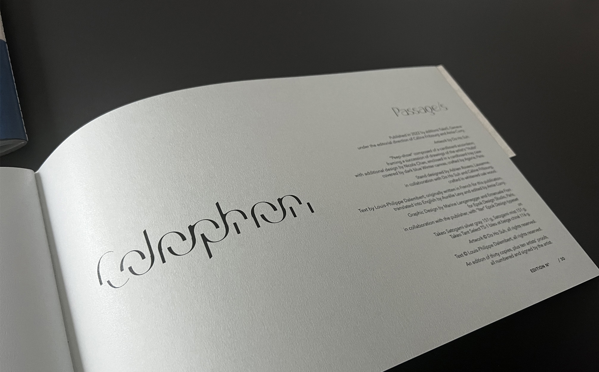 Epok-design-Passage-s-editions-Take-5-Iter-typographie-colophon-crédits