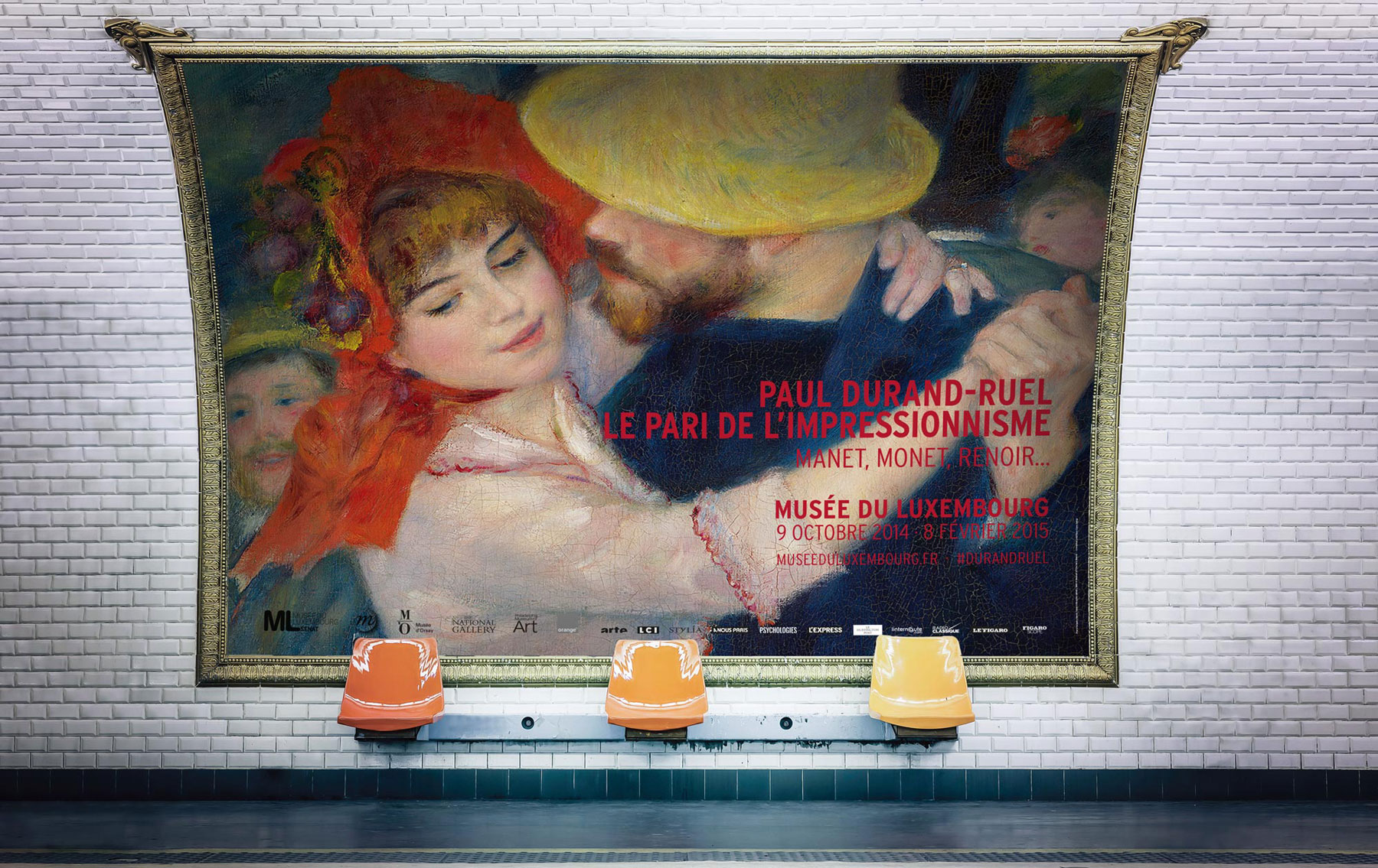 Musée du Luxembourg Paul Durand Ruel Renoir conception graphique design graphique direction artistique affiche banderole flyer communication globale